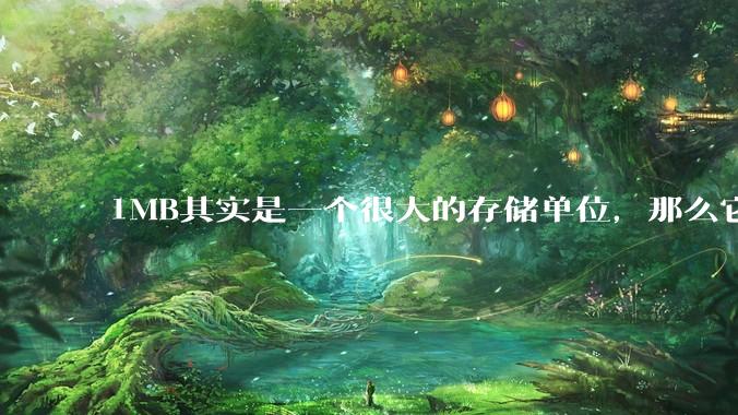 1MB其实是一个很大的存储单位，那么它的存储容量究竟有多大？